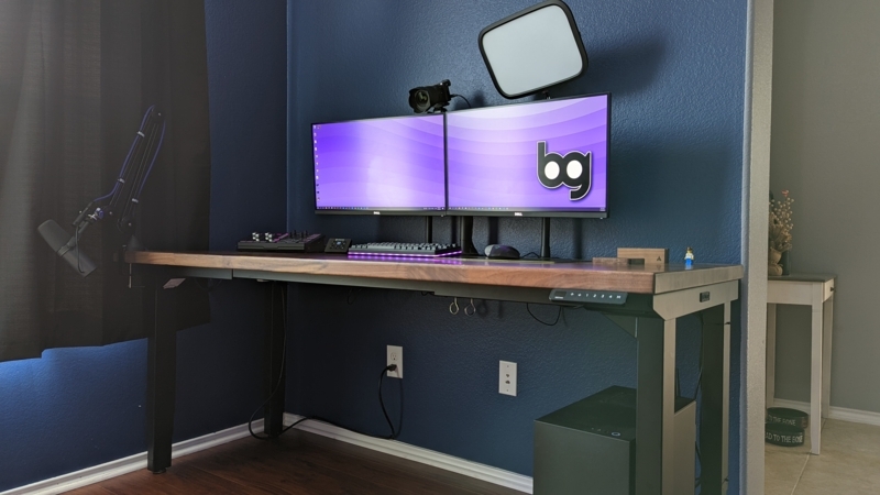 Modern Standing Desk with Integrated Under Desk Cable Tray