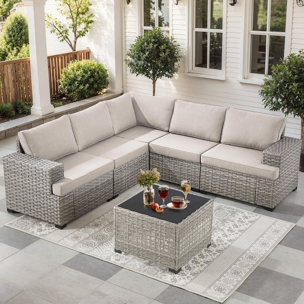 Modern Wicker Patio Furniture Ideas, Airy Modular Set in Dark Brown
