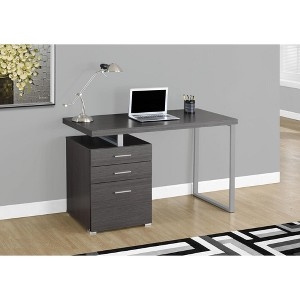 Modern Writing Desk Sled Base Handle Less Drawers