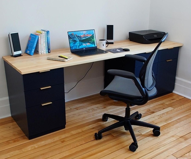 Natural Wood Armoire Desk With Slatted Doors And Fold Out Wing