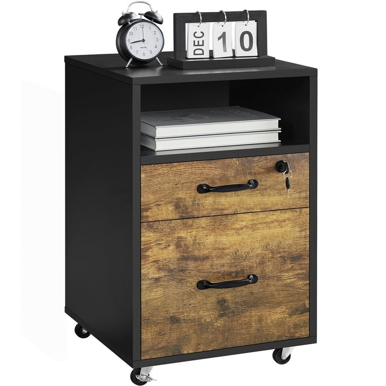 Office Cabinet with Open Shelves, Industrial Rolling File Storage