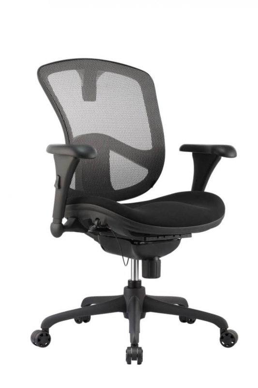Office Chair Adjustable Armrests Mesh Back Ergonomic Silhouette Black