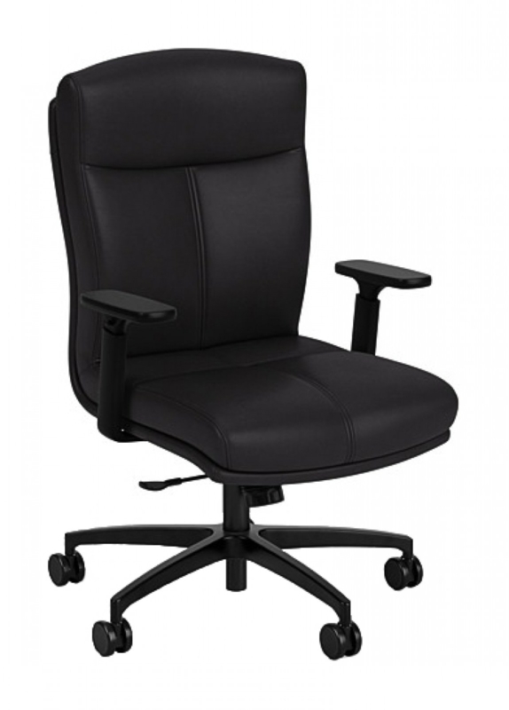 Office Chair, All-Black Finish & Adjustable Arms, Mesh Back Task Chair