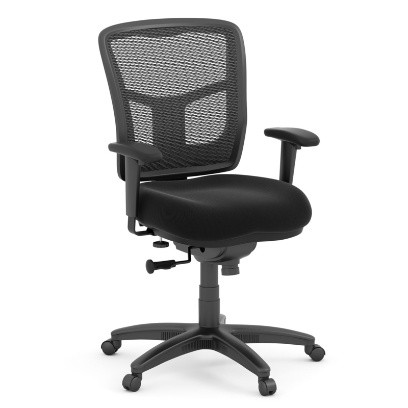 Office Chair All-Black Mesh Back Swivel Base for Professional Use