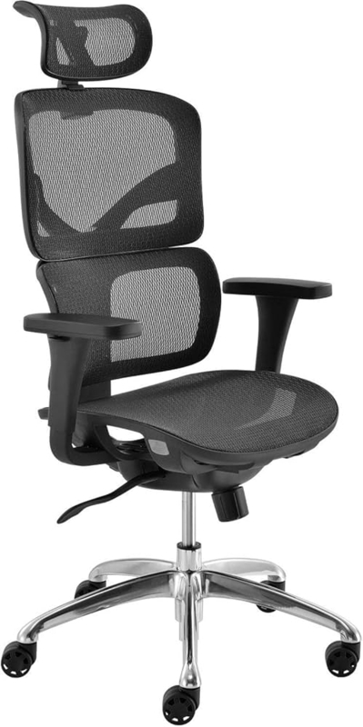 Office Chair All Mesh Construction Ergonomic Black Adjustable Lumbar