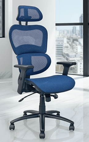 Office Chair All Mesh Seat Ergonomic Headrest Monochromatic Black