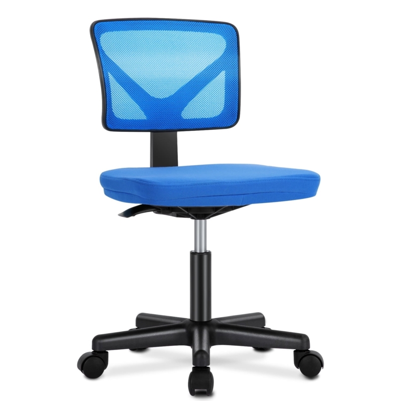 Office Chair Armless Black Mesh Back Low Back Chrome Base