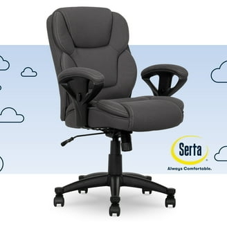 Office Chair Armless Design Dark Gray Woven Fabric with Polished Base