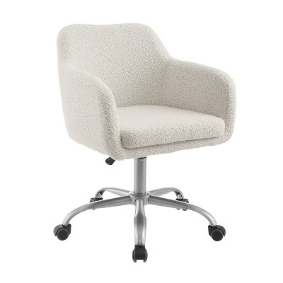 Office Chair Armless Silhouette Chrome Plated Base White Ribbed