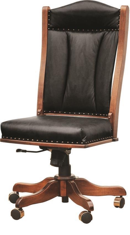 Office Chair Beige Upholstery Wood Toned Trim Traditional Style