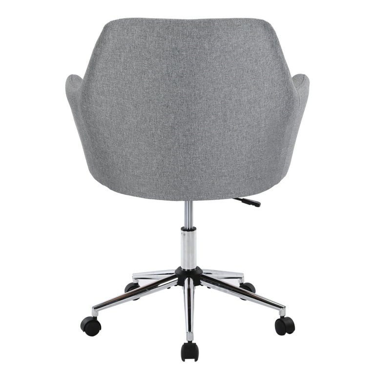 Office Chair Beige Winged Silhouette Matching Lumbar Pillow Chrome Base