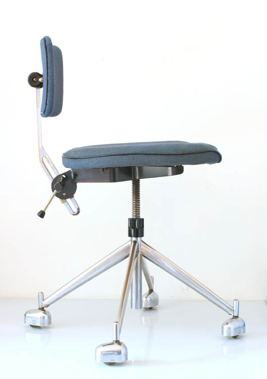 Office Chair Bent Plywood Metal Frame Adjustable Swivel Minimalist