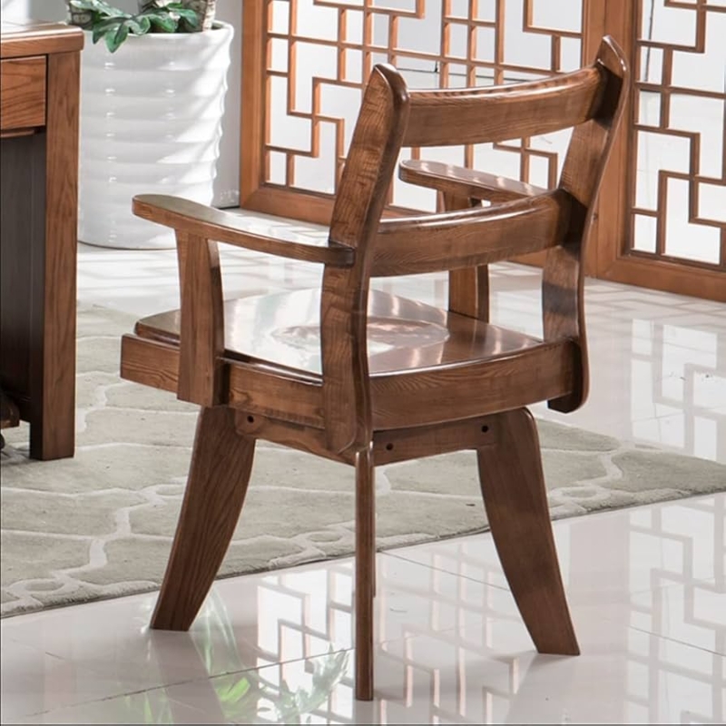 Office Chair Bentwood Open Back Design Minimalist Swivel Modern