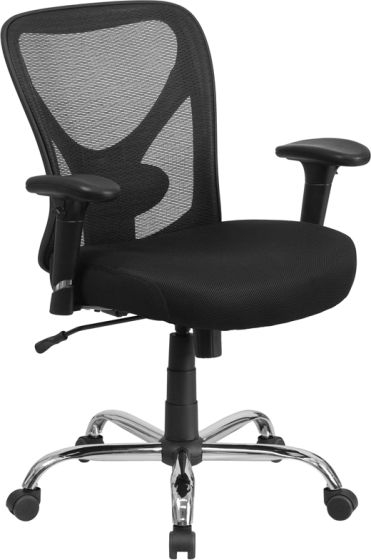 Office Chair, Black High Mesh Back, Lumbar Support, Adjustable Arms