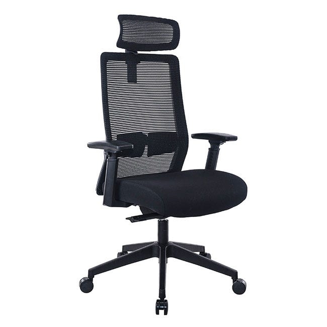 Office Chair Black Mesh with Headrest and Adjustable Arms
