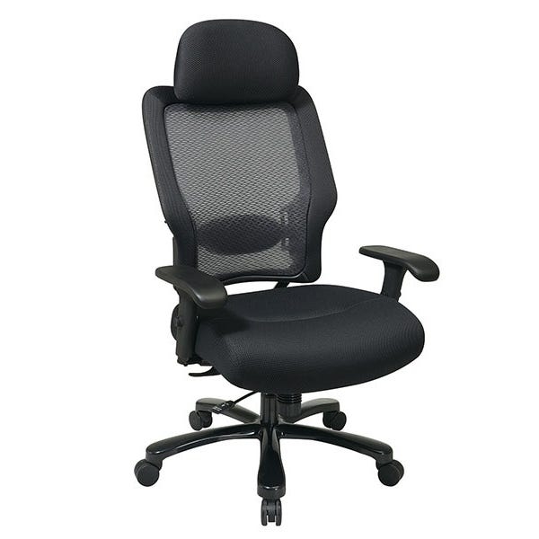 Office Chair Breathable Mesh Back Adjustable Arms Metallic Base