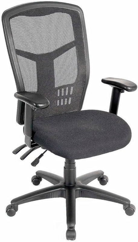 Office Chair Breathable Mesh Back Ergonomic Adjustable Arms Black