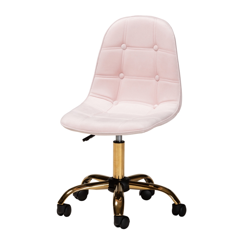 Office Chair Brown Bentwood Shell Cut Out Back Chrome Base Swivel
