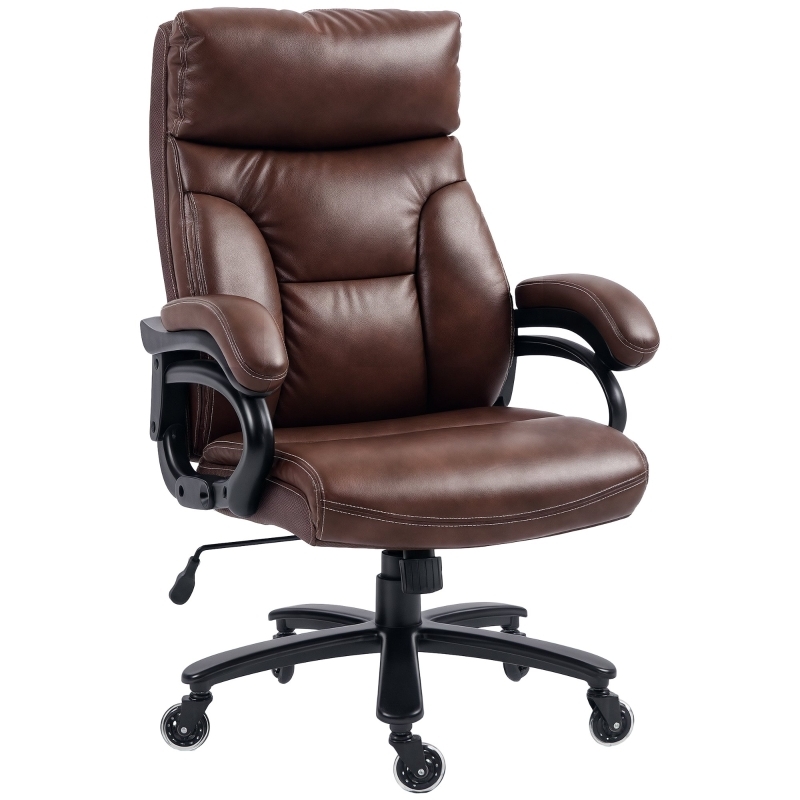 Office Chair Channel Stitching Tall Back Dark Brown Big And Tall