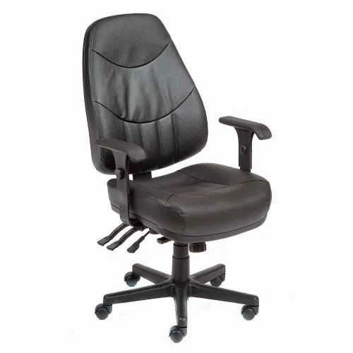 Office Chair, Channeled Stitching & High Back, Leather-Like Executive Design