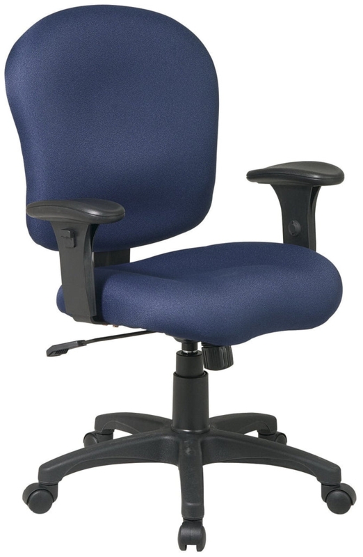 Office Chair, Charcoal Upholstery & Adjustable T-Arms, Contoured Silhouette