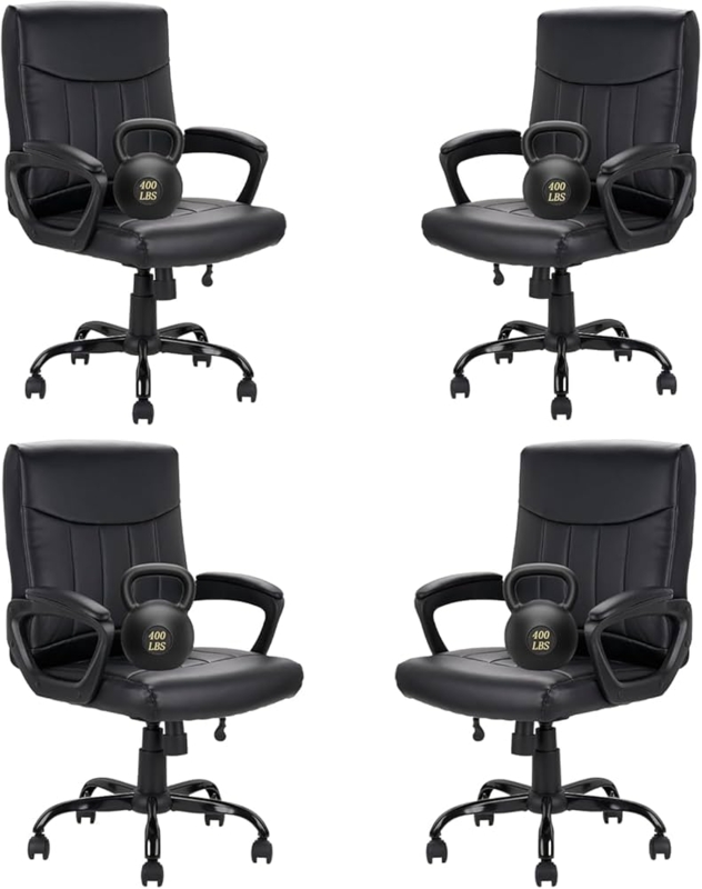 Office Chair Chrome Finished Ribbed Stitching Padded Arms Swivel