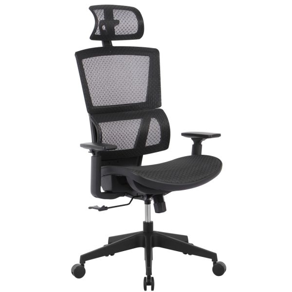 Office Chair Contoured Padded Seat High Back Breathable Mesh Matte Finish