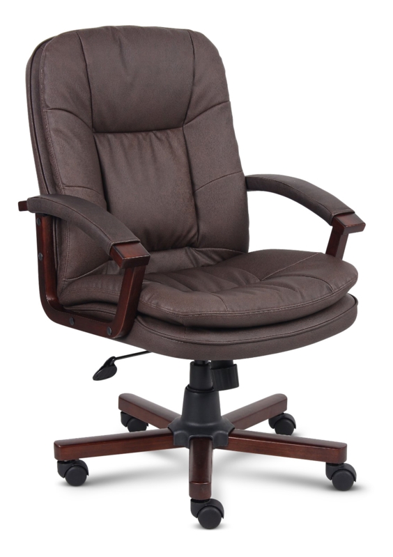 Office Chair Distressed Brown Finish Distressed Leather Swivel