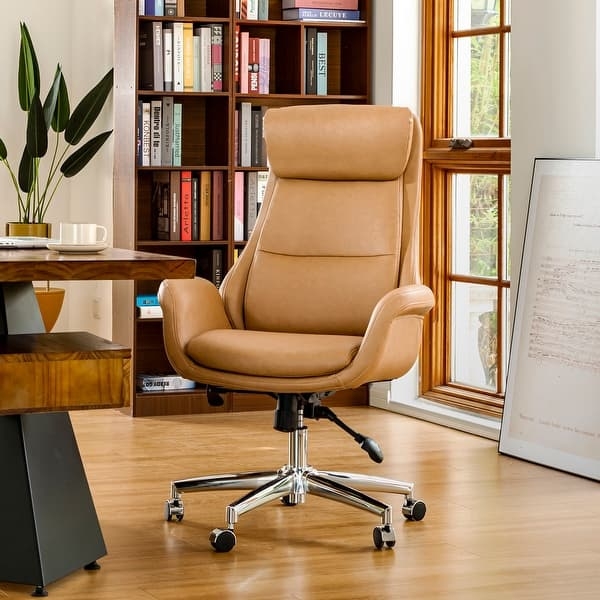 Office Chair featuring Diamond Stitching and Mid-Century Silhouette