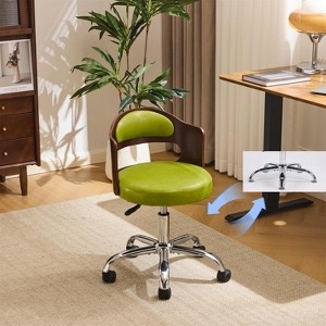 Office Chair Grass Green Walnut Bentwood Armless Task