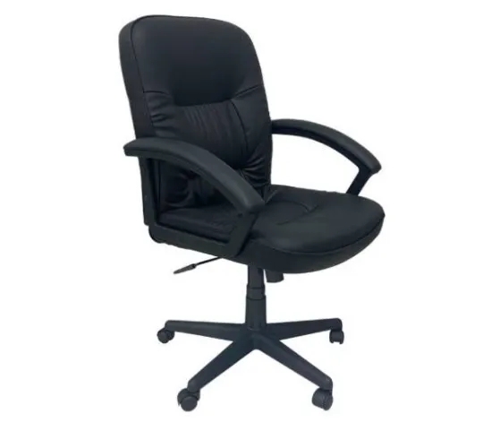 Office Chair High Back Burgundy Leather-Like Contoured Executive