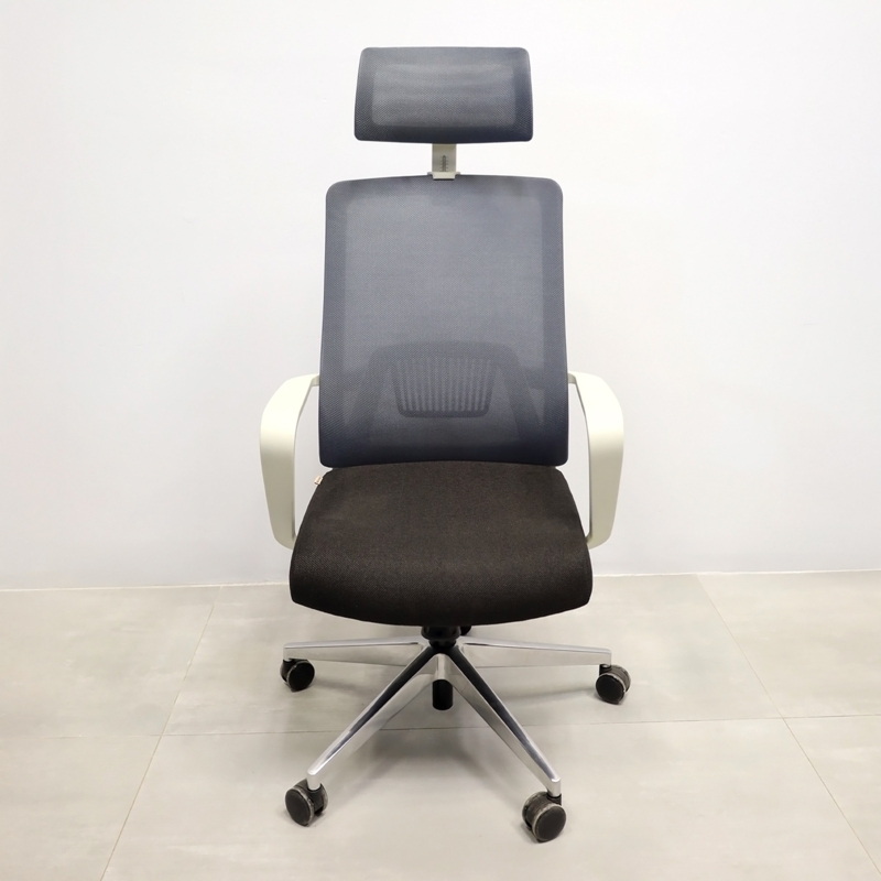 Office Chair Integrated Headrest High Back Black Mesh Ergonomic