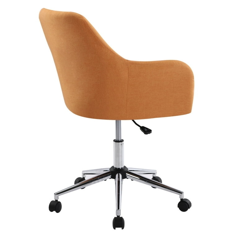 Office Chair Light Gray Linen Look Armless Matte Black Base Modern