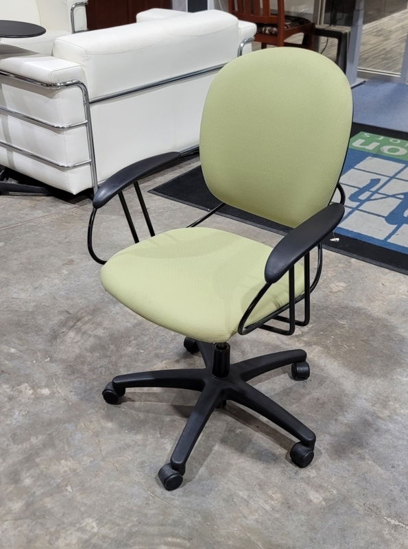 Office Chair, Lime Green Upholstery with Integrated Arms