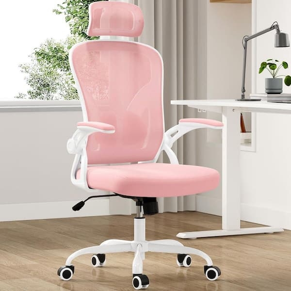Office Chair Mesh Adjustable Headrest Chrome Base Ergonomic