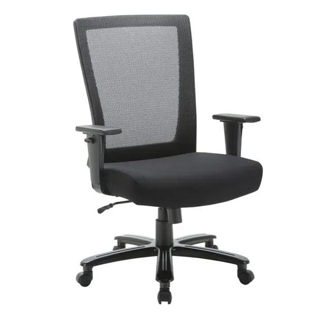 Office Chair Mesh Back Upholstered Fabric Seat Adjustable