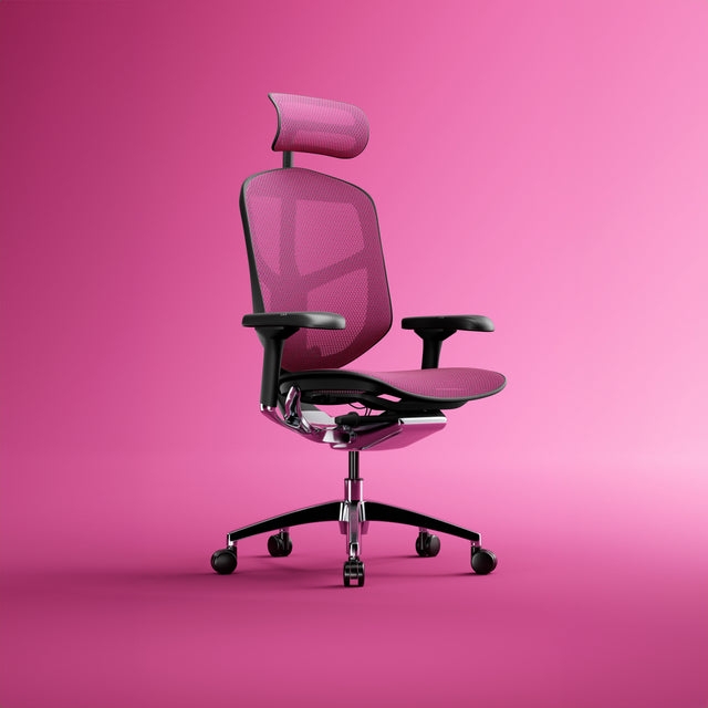 Office Chair Mesh Black Frame Adjustable Headrest Ergonomic