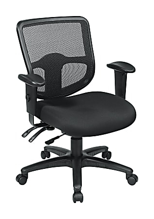 Office Chair, Mesh Grid Back & Adjustable T-Arms, Breathable Grid Back Design