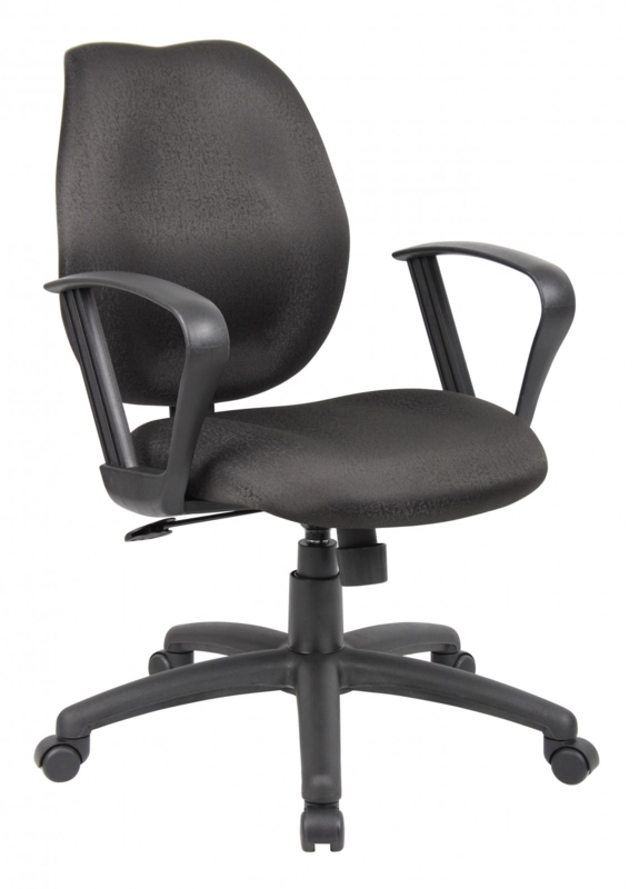 Office Chair Mid Back Silhouette Fixed Loop Arms Silver Star Base