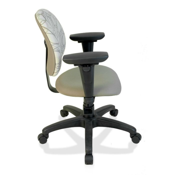 Office Chair Multi-Lever Adjustment Black Contoured Silhouette