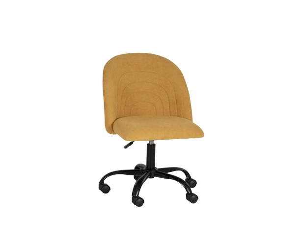 Office Chair Mustard Yellow Diamond Quilted Scoop Back Swivel Chrome