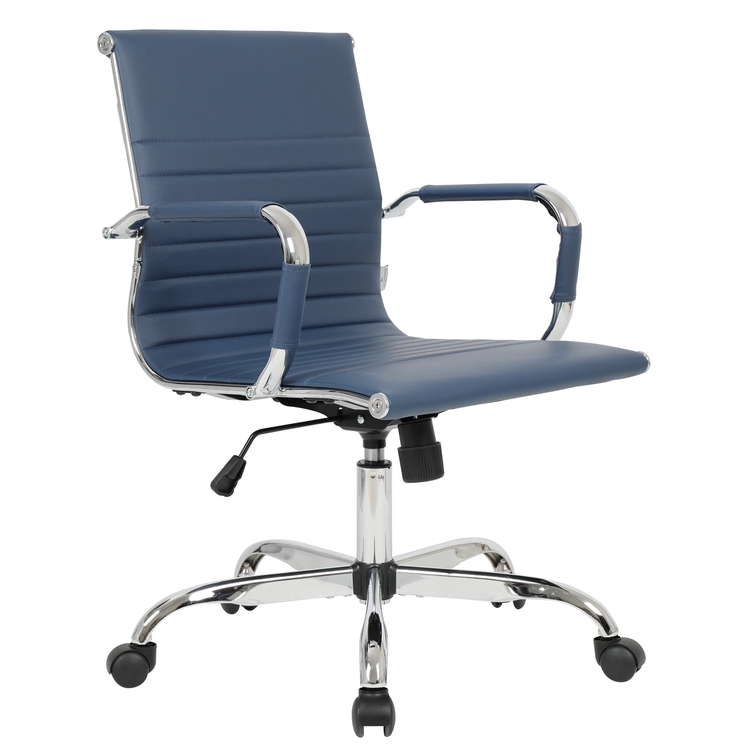 Office Chair Navy Blue Armless Gold Swivel Base