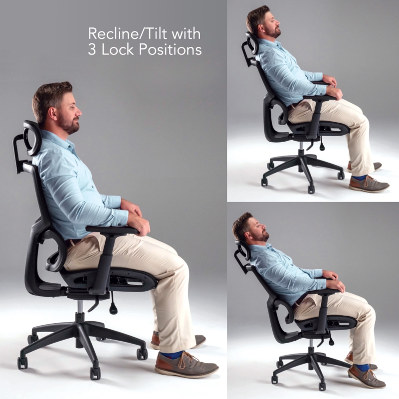 Office Chair Polished Metal Base Breathable Mesh Back Charcoal