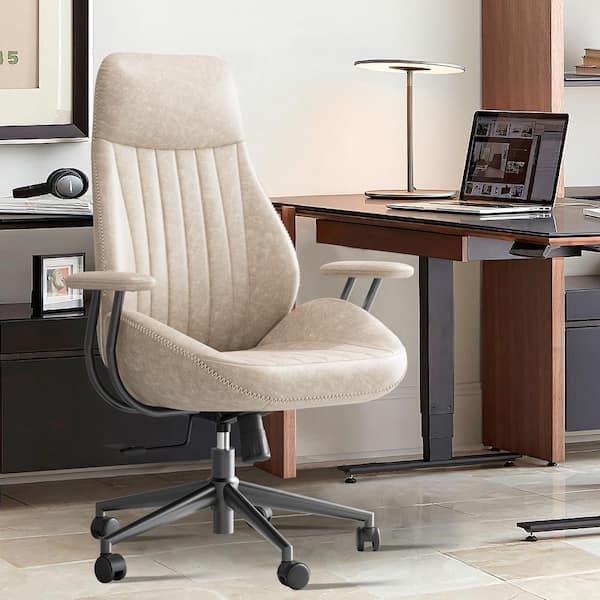 Office Chair Retractable Footrest White Frame High Back