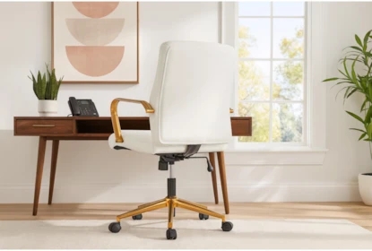 Office Chair, Slim Profile High Back, Minimalist Chic Home Office Seating