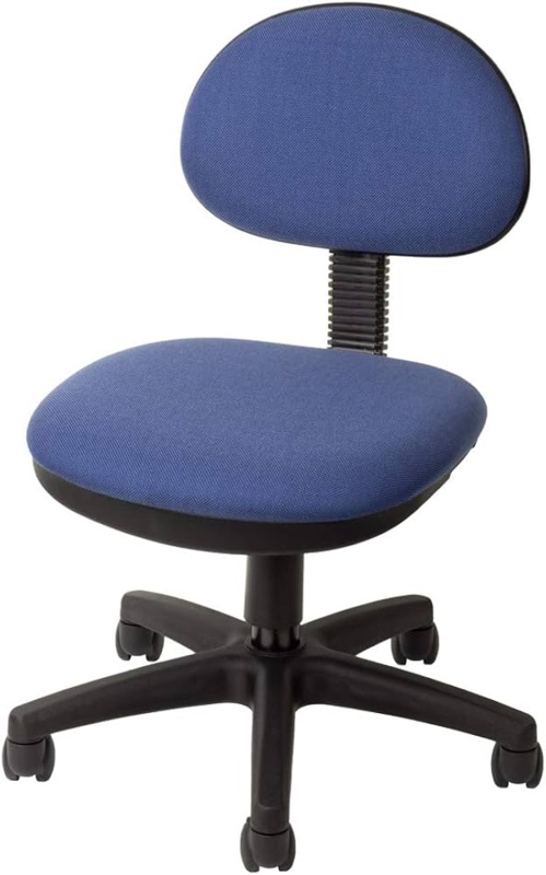 Office Chair Vibrant Blue Armless Silhouette Compact Form Modern