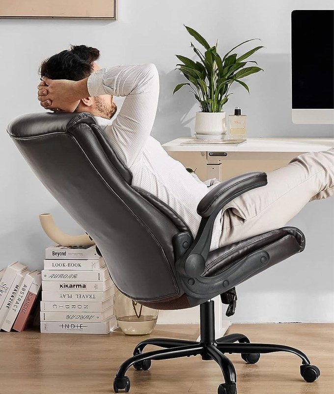 Office Chair White Frame Mesh Backrest Adjustable Armrests Grey