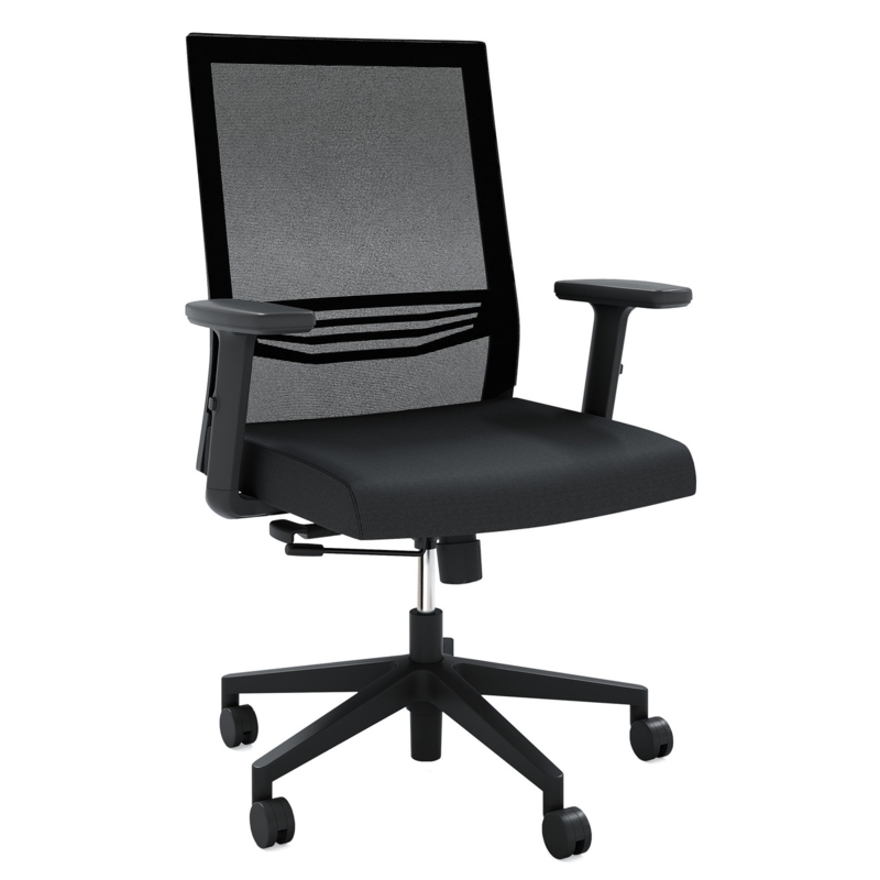 Office Chair, White Frame & Mesh Backrest, Modern Gray Mesh Office Chair