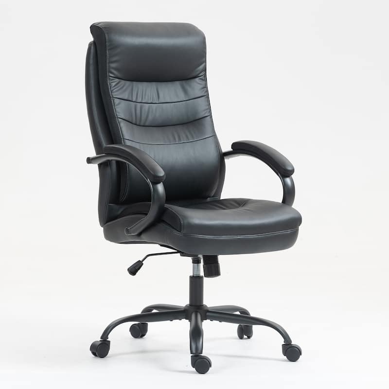 Office Chair White High Back Integrated Loop Arms Polished Chrome
