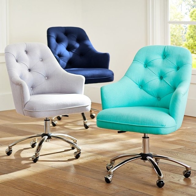 Office Chair White Molded Shell Gray Seat Chrome Base